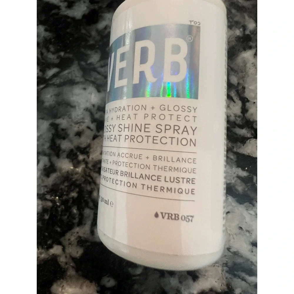Verb Glossy Shine Spray with Heat Protection Extra Hydration Travel Size 1oz